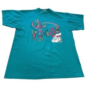Vintage 90's Single Stitch 1991 Las Vegas T Shirt Streetwear Made In USA Casino
